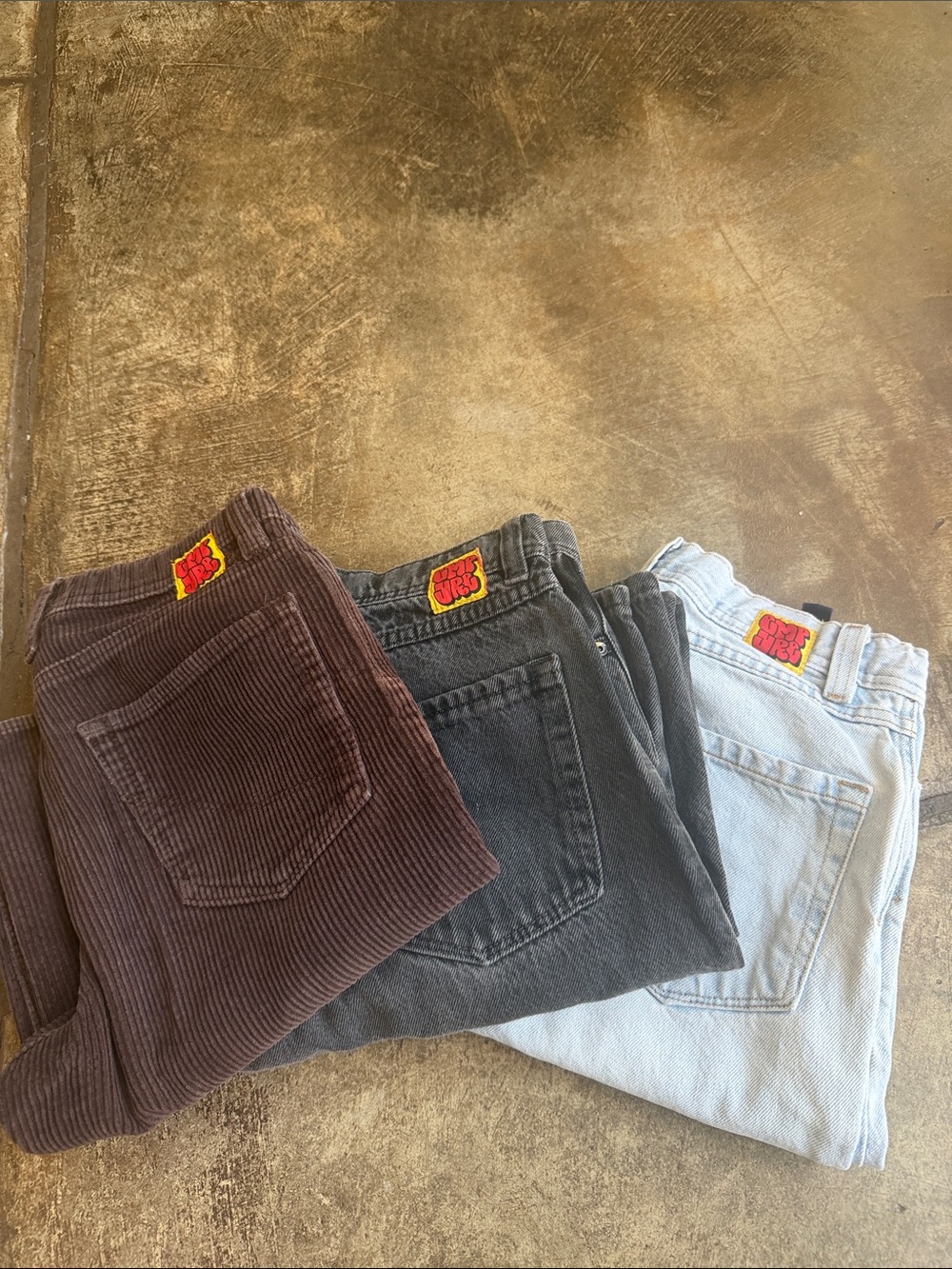 Lot of 3 Empyre pants - light blue, black & Corduroy size 28